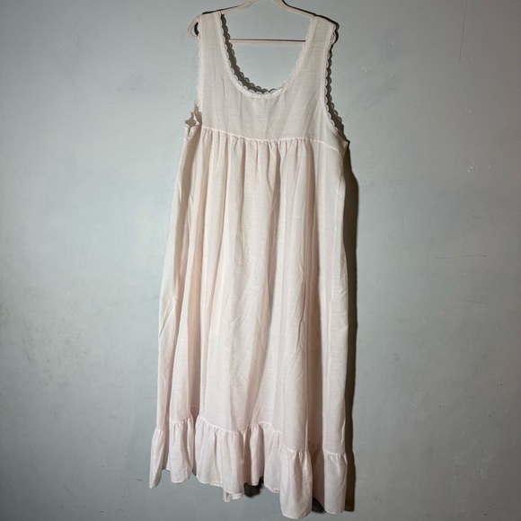 VTG Texsheen Lingerie Cottagecore Praireie Lace Cotton Nightgown - Picture 6 of 7